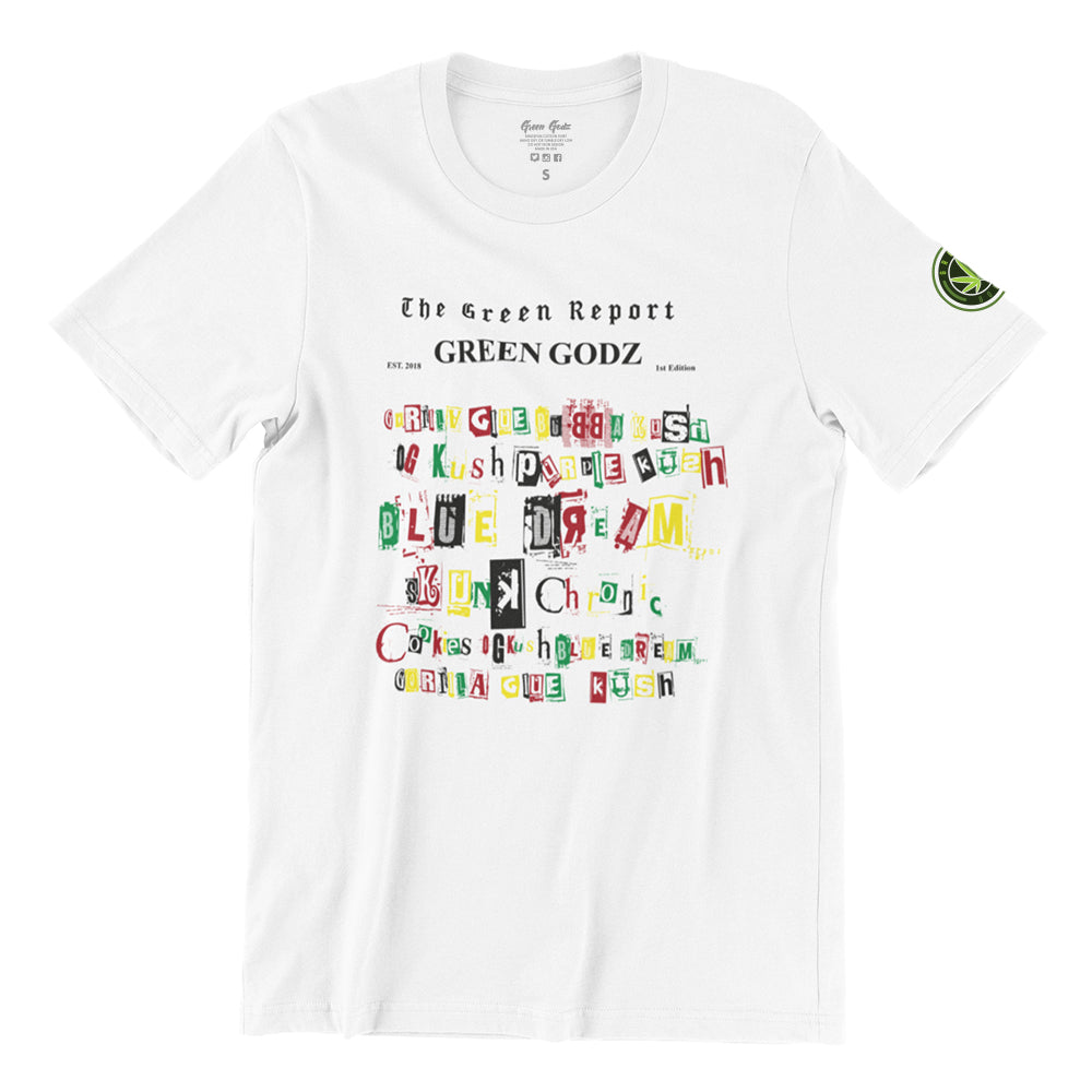 Men's Green Report White T shirt